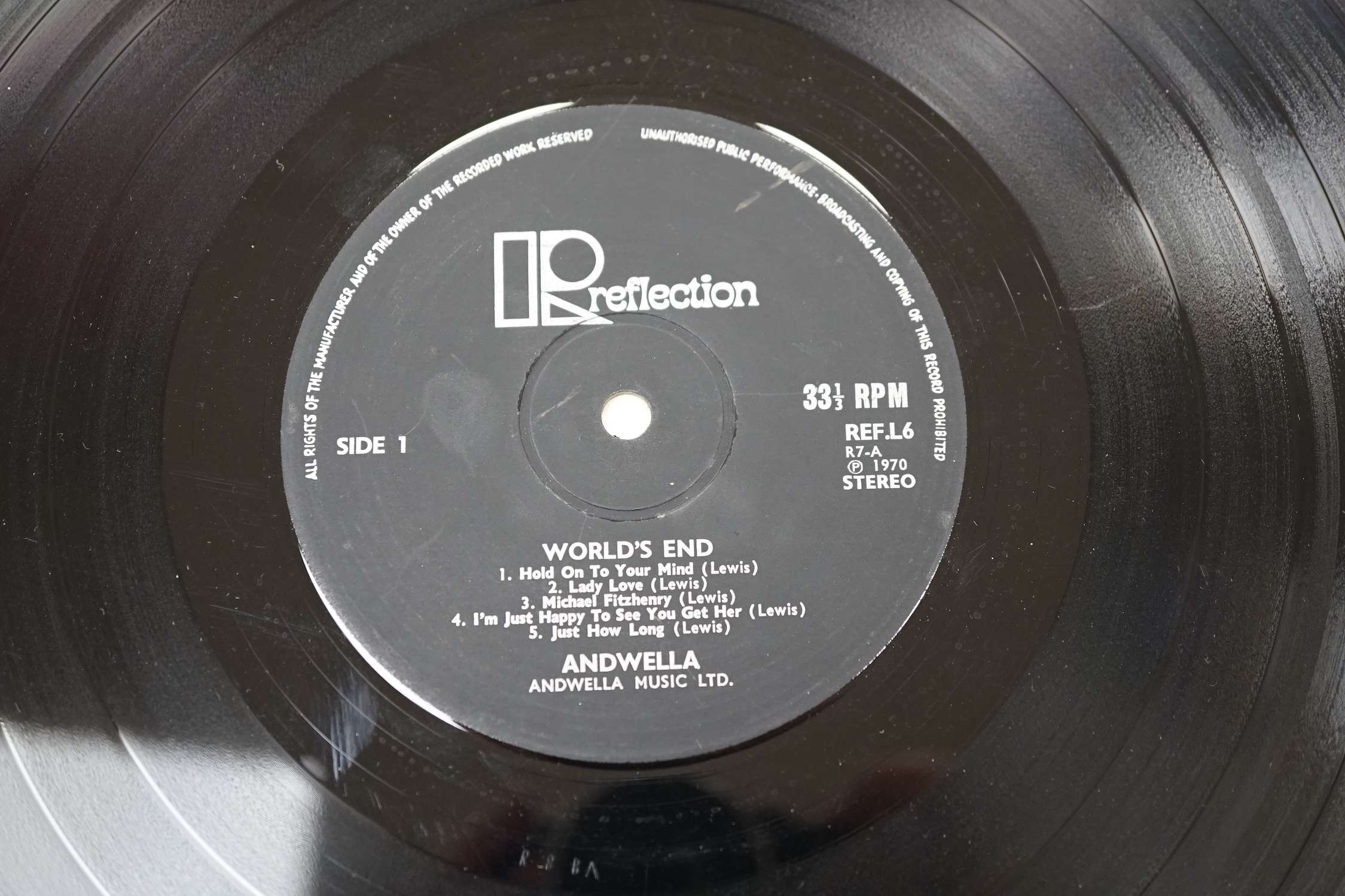 Four LP record albums; Andwella(‘s Dream); World’s End, Emerson, Lake & Palmer; Emerson, Lake & Palmer, and EL&P; Pictures at an Exhibition